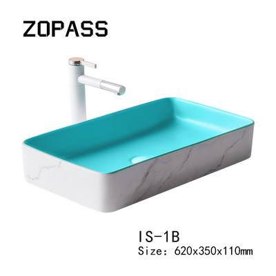 Fregadero de cerámica del pedestal del cuarto de baño de la encimera del lavabo sanitario moderno de las mercancías
