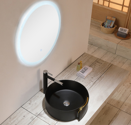 Lavabo sanitario de cerámica oval Matte Black Bathroom Bowl Sinks de las mercancías 9L
