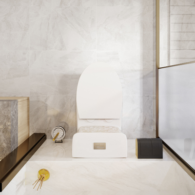 WC del cuarto de baño alrededor del color de oro de cerámica de la taza del inodoro sanitaria de las mercancías
