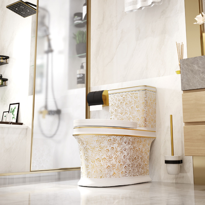 WC del cuarto de baño alrededor del color de oro de cerámica de la taza del inodoro sanitaria de las mercancías