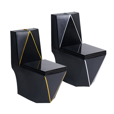 Diseño de gráfico sanitario del oro del negro del retrete de las mercancías del baldeo de una pieza
