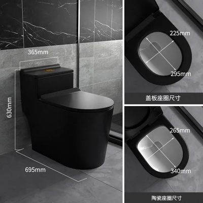 Sifón que limpia sistemas de cerámica del cuarto de baño con un chorro de agua de Matte Black Toilet One Piece