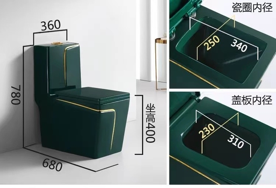 desbaste de 300m m 400m m en color oro verde de lujo del retrete sanitario de las mercancías