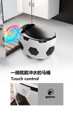 diseño sin agua de la caja del retrete de una pieza de Siphonic de la mirada del fútbol 3D