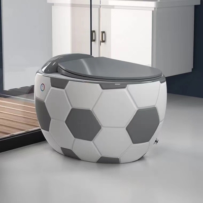 diseño sin agua de la caja del retrete de una pieza de Siphonic de la mirada del fútbol 3D