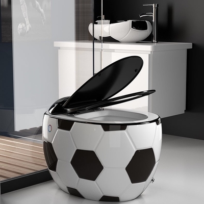 diseño sin agua de la caja del retrete de una pieza de Siphonic de la mirada del fútbol 3D