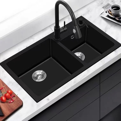 Los fregaderos de cocina de acero inoxidables de Undermount doblan los cuencos profundos de 220m m