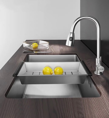 lavabo de acero inoxidable rectangular de la cocina 9L debajo del fregadero contrario