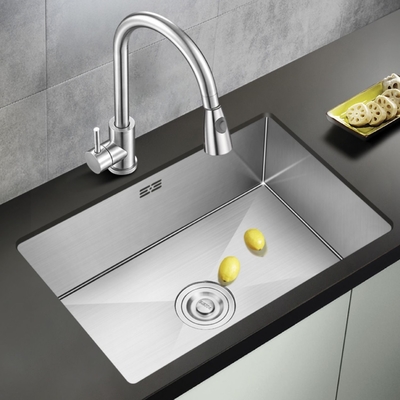 lavabo de acero inoxidable rectangular de la cocina 9L debajo del fregadero contrario