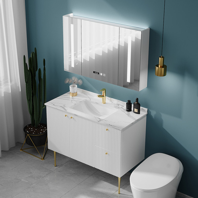 Prenda impermeable duplicada de madera sólida de los gabinetes de cuarto de baño de la anchura los 23.6in los 47.2in