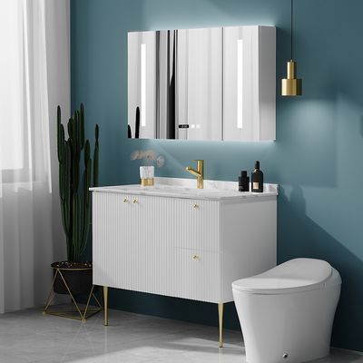 Prenda impermeable duplicada de madera sólida de los gabinetes de cuarto de baño de la anchura los 23.6in los 47.2in
