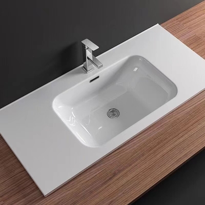 Tipos europeos lavabo fino rectangular del lavabo de la vanidad de la encimera del lavabo del gabinete