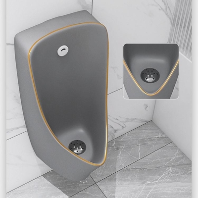 La una pieza detrás perfora el cuenco montado en la pared Grey Gold Color del orinal