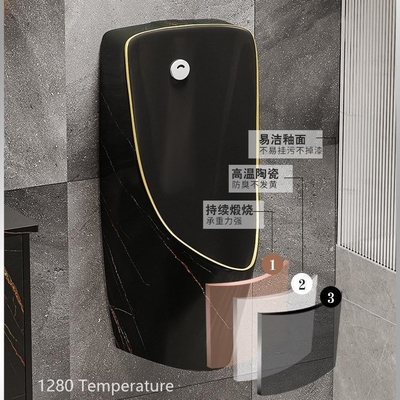 Color oro negro del cuarto de baño del retrete público del mármol comercial del orinal