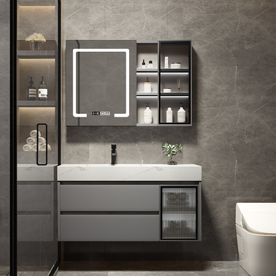 Vanidad de cristal transparente de madera sólida de los gabinetes de cuarto de baño del rectángulo los 23in