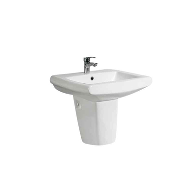 Lavabo directo de Hung Basins Ceramic Semi Pedestal de la pared del lavado a mano de la fábrica para el cuarto de baño