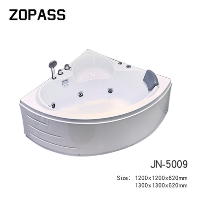 Pequeña ducha de Whirlpool del triángulo de la bañera de acrílico interior de la esquina combinada