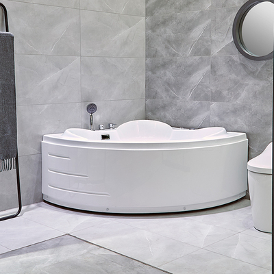 Pequeña ducha de Whirlpool del triángulo de la bañera de acrílico interior de la esquina combinada