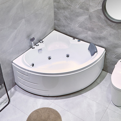 Pequeña ducha de Whirlpool del triángulo de la bañera de acrílico interior de la esquina combinada