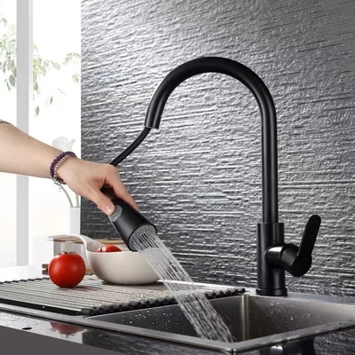 Saque el golpecito sanitario de la cocina de la agua caliente y fría del grifo de 304 mercancías
