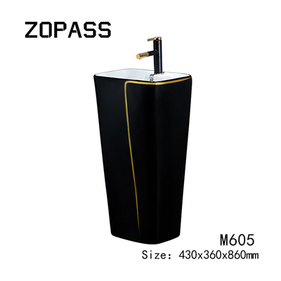 Una pieza 525*430*860m m sanitaria de cerámica del lavabo de las mercancías con el retrete negro