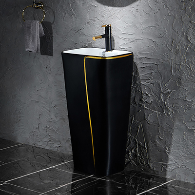 Una pieza 525*430*860m m sanitaria de cerámica del lavabo de las mercancías con el retrete negro
