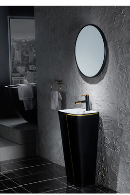 Una pieza 525*430*860m m sanitaria de cerámica del lavabo de las mercancías con el retrete negro