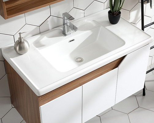 Gabinete de cuarto de baño de madera sólido de la corrosión anti con el lavabo del espejo