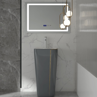 Lavabo sanitario de lujo de las mercancías del pedestal 12L alrededor del fregadero derecho libre