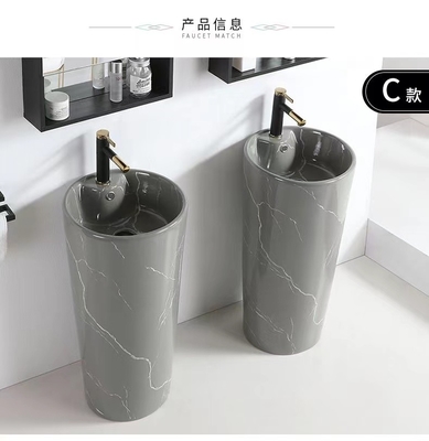 Pedestal Matte Grey Vanity Bowl del lavabo de la encimera de la longitud 820m m 850m m