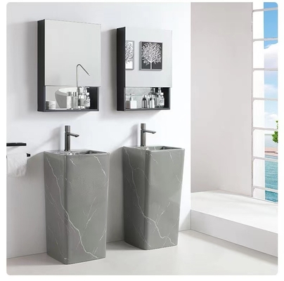 Pedestal Matte Grey Vanity Bowl del lavabo de la encimera de la longitud 820m m 850m m