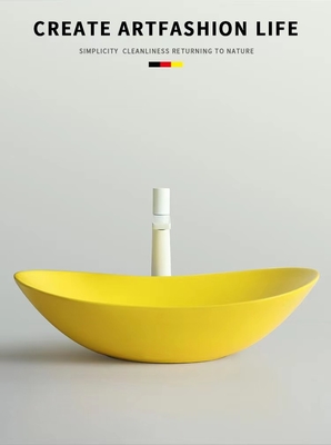 El estilo moderno sobre ronda contraria del lavabo forma a Matte Yellow Color