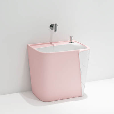 Mercancías sanitarias de la fregona del ODM del OEM del fregadero del solo cuarto de baño de cerámica colorido del agujero