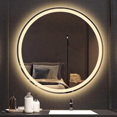 La forma redonda iluminó los espejos del cuarto de baño del LED despeja la niebla con un botón
