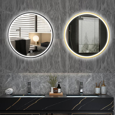 La forma redonda iluminó los espejos del cuarto de baño del LED despeja la niebla con un botón