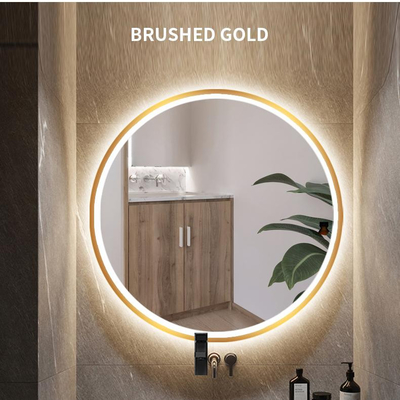 La forma redonda iluminó los espejos del cuarto de baño del LED despeja la niebla con un botón