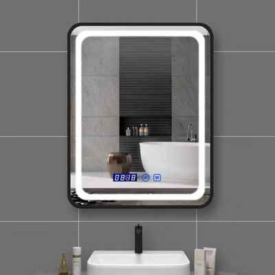 El espejo Frameless rectangular de encargo Smart del cuarto de baño hizo excursionismo la pared del LED